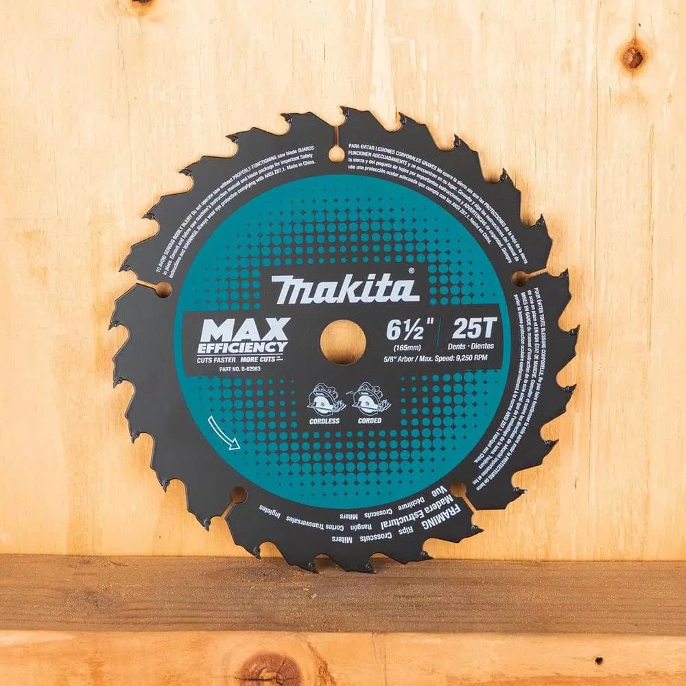 Makita 6-1/2 in. 25T Carbide-Tipped Ultra-Thin Kerf Circular Saw Blade for Cordless Saws