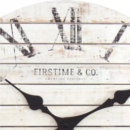FirsTime 18 in. Shiplap White Wall Clock with Roman Numerals thumbnail 3