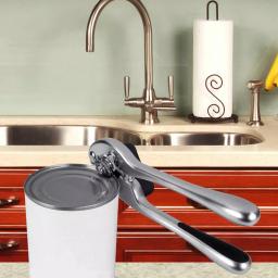 Home Basics Handheld Can Opener - High Carbon Stainless Steel & Zinc with Ergonomic TPR Grip thumbnail 1