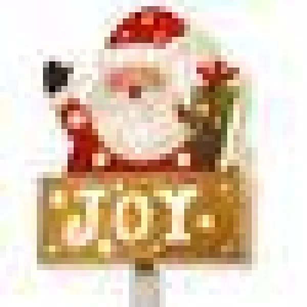 National Tree Company 35 in. Pre-Lit Santa with JOY Sign Wood Holiday Sculpture Decoration