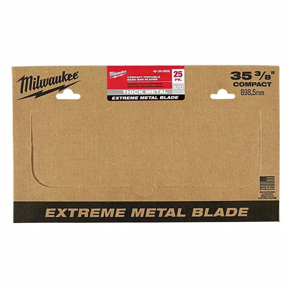 Milwaukee 35-3/8 in. 8/10 TPI Extreme Metal Cutting Band Saw Blades, 25-Pack