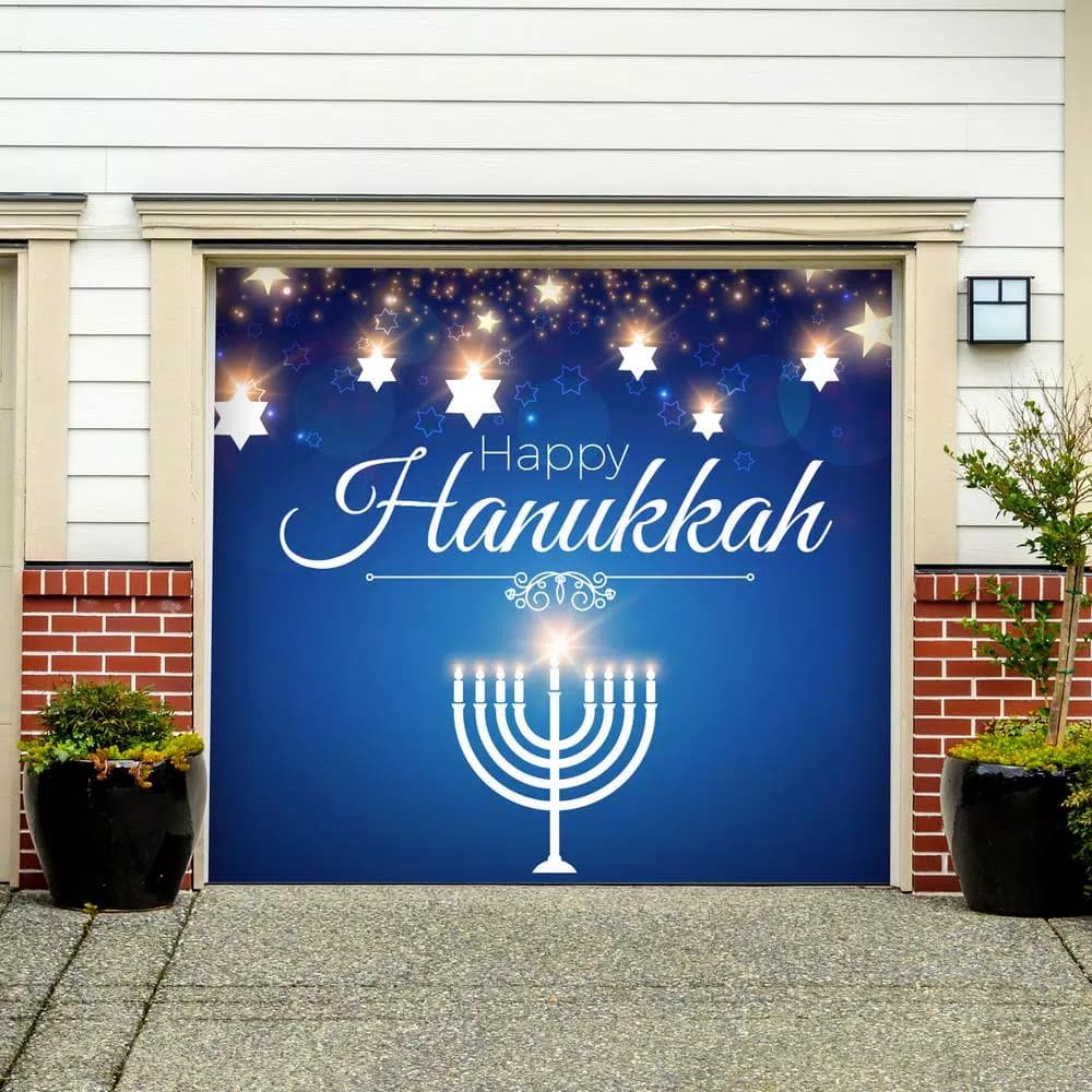 My Door Decor Hanukkah Menorah Garage Door Banner Mural, 7 ft. x 8 ft.