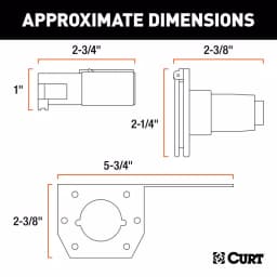 CURT 6-Way Round Trailer Connector Plug & Socket Kit with Hardware thumbnail 3