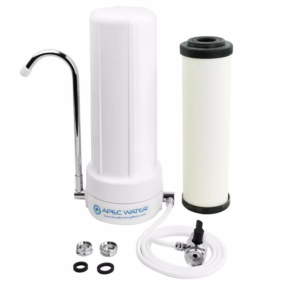 APEC Water Systems 4-in-1 Ceramic Countertop Water Filter System - Portable Drinking Water Purifier