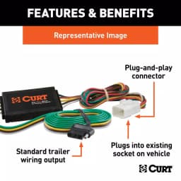 CURT Custom Vehicle-Trailer Wiring Harness, 4-Way Flat, Quick T-Connector for Select Subaru Models thumbnail 5
