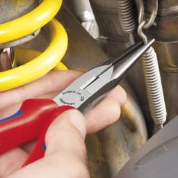 KNIPEX 8 in. Long Nose Pliers with Dual-Component Comfort Grips and Tether Attachment thumbnail 4