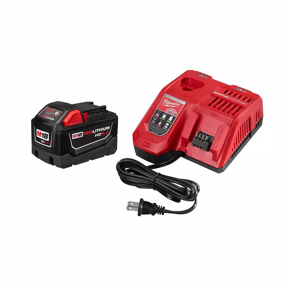 Milwaukee M18 REDLITHIUM HIGH DEMAND 9.0 Ah Battery and Rapid Charger Starter Kit