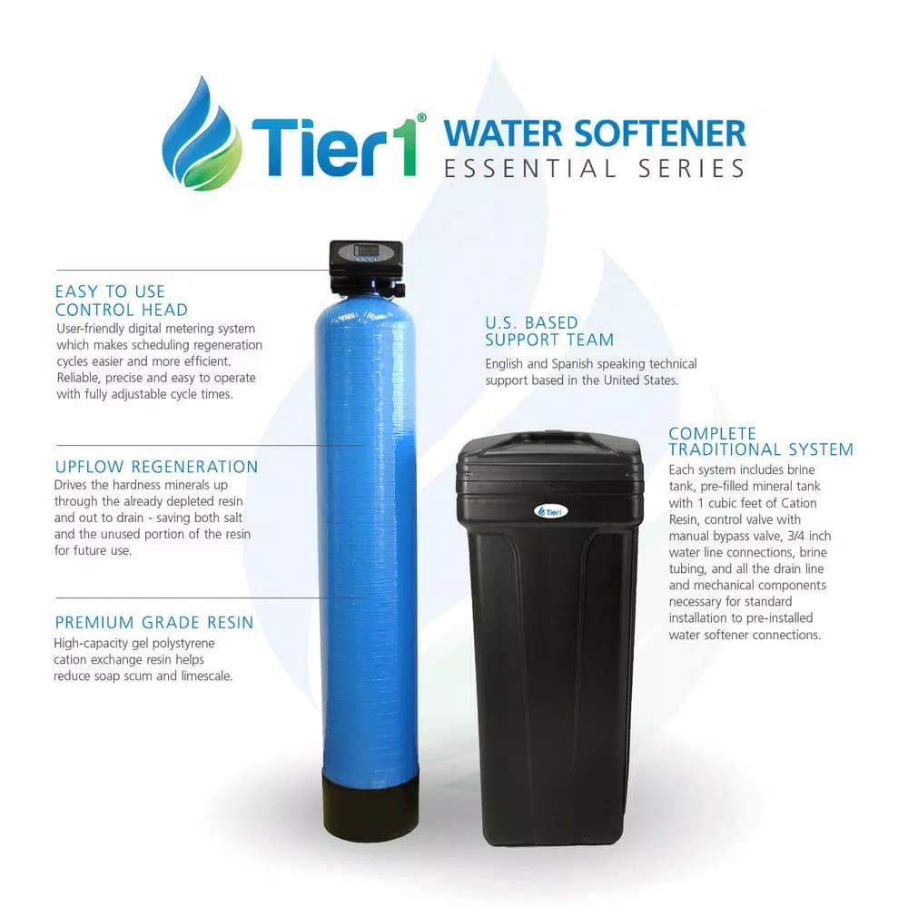 Tier1 Essential Series 32,000 Grain High Efficiency Digital Water Softener WS-165-132