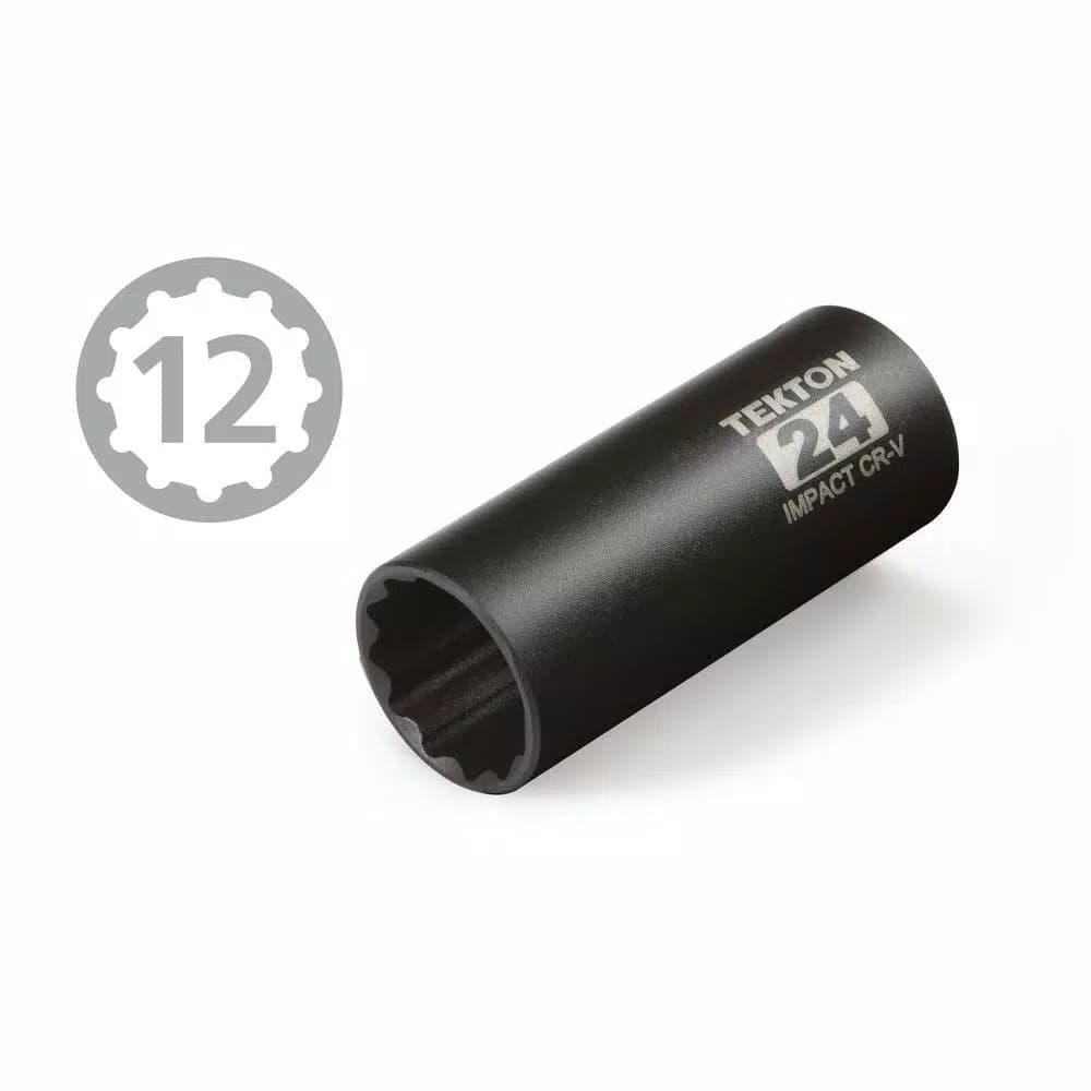 TEKTON 1/2 in. Drive 11-32 mm 12-Point Deep Metric Impact Socket Set, 14-Piece