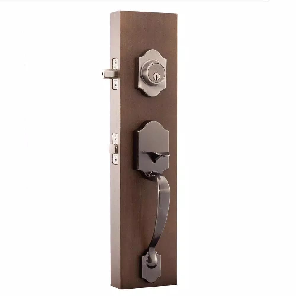 Copper Creek Heritage Antique Nickel Door Handleset with Waverlie Lever Trim