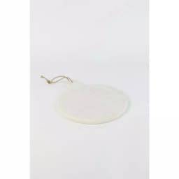 Unbranded White Marble Round Cutting Board with Jute Hanger, 12 in. Diameter thumbnail 1