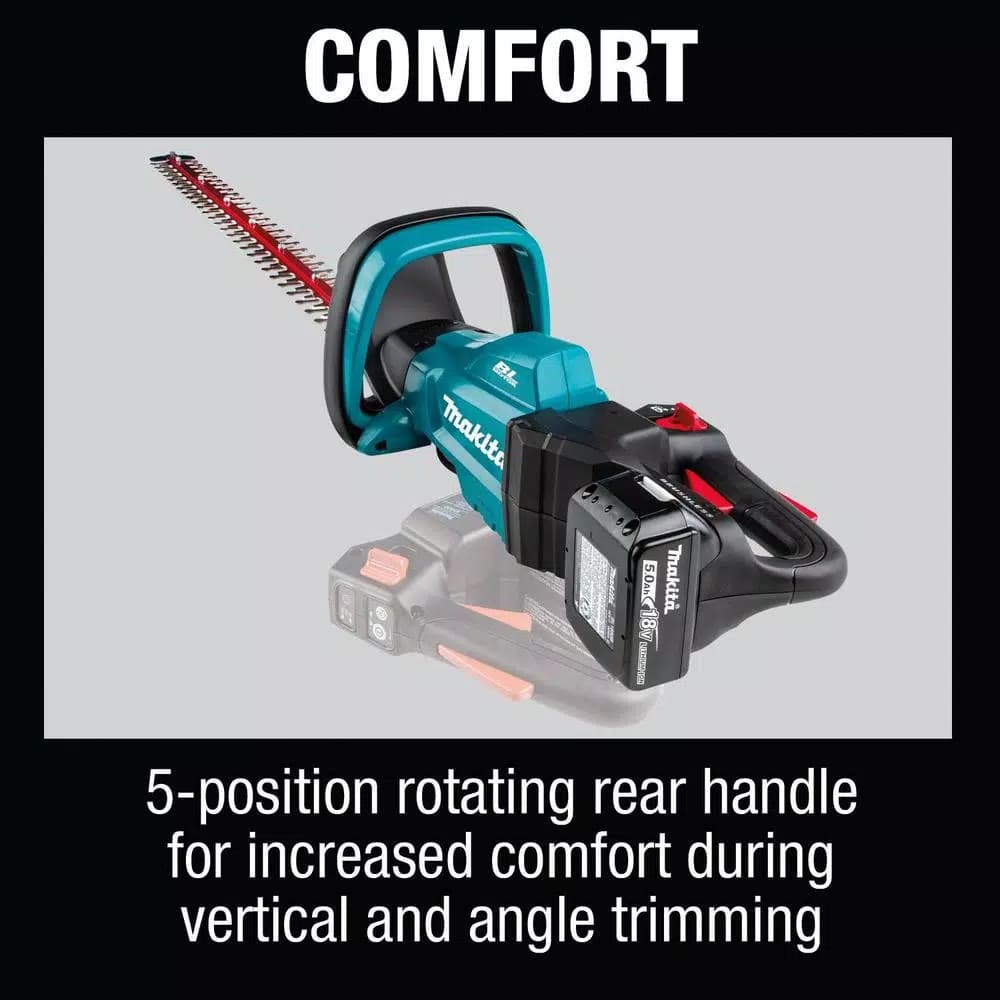 Makita 18V LXT Brushless Cordless 30 in. Hedge Trimmer Kit with (2) 5.0 Ah Batteries and Charger