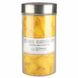 Unbranded 54 oz. Large Round Glass Canister with Brushed Stainless Steel Lid thumbnail 2