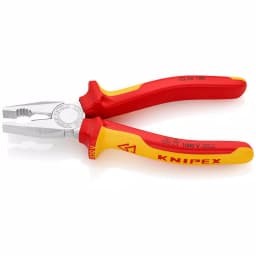 KNIPEX 7-1/4 in. Insulated Combination Pliers with Comfort Grip and Chrome Finish thumbnail 2