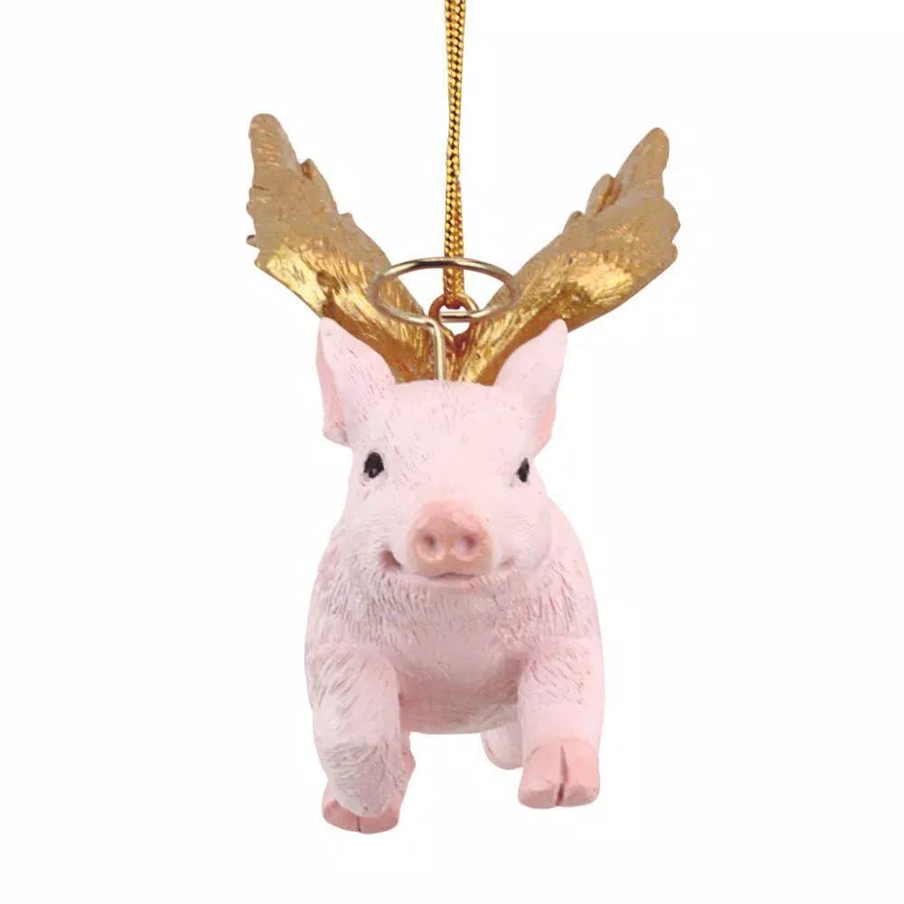 Design Toscano Hog Heaven Flying Pig Angel Holiday Ornament