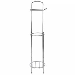 Home Basics Freestanding Chrome Toilet Paper Holder and Dispenser with 3-Roll Storage thumbnail 4