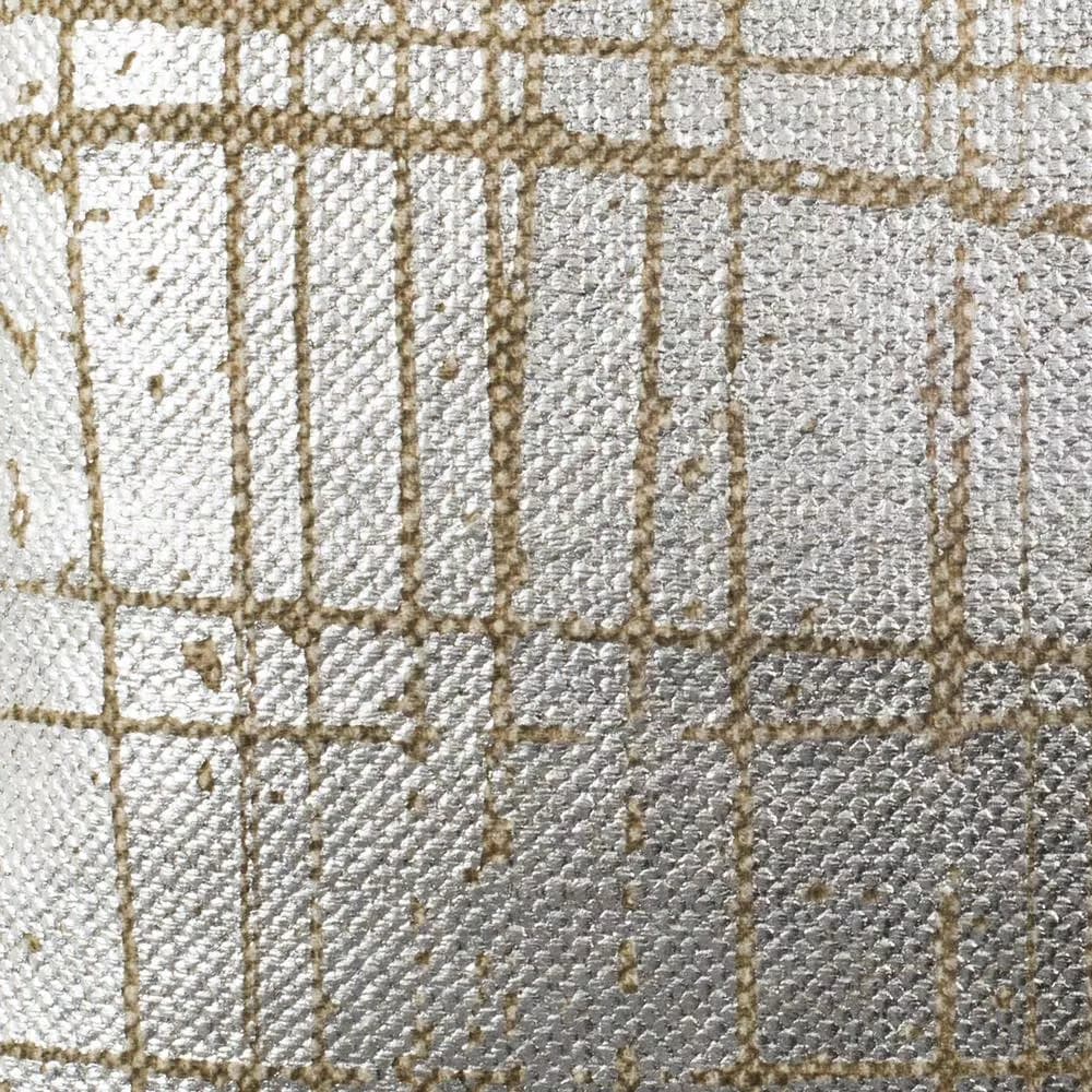 Safavieh Metallic Grid Silvery-Moss 20 in. x 20 in. Cotton Throw Pillow with Down Alternative Fill