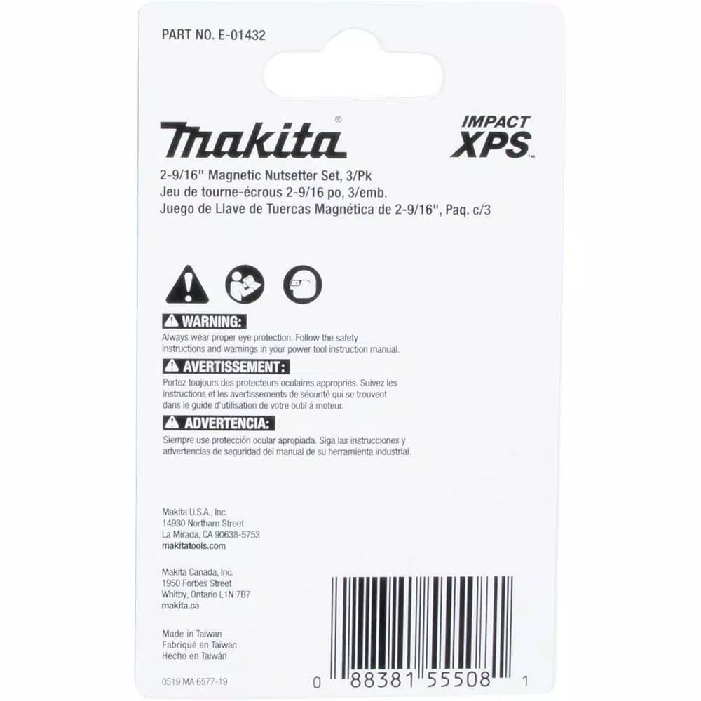 Makita IMPACT XPS Magnetic Nutsetter Set, 3-Piece Alloy Steel Hex Shank Nut Driver Set
