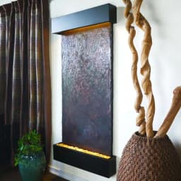 Water Wonders Grande Nojoqui Falls Lightweight Slate Wall Fountain with Black Onyx Trim thumbnail 1