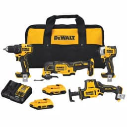 DEWALT 20V MAX ATOMIC Cordless Brushless 4-Tool Combo Kit with (2) 2.0 Ah Batteries, Charger & Bag thumbnail 13