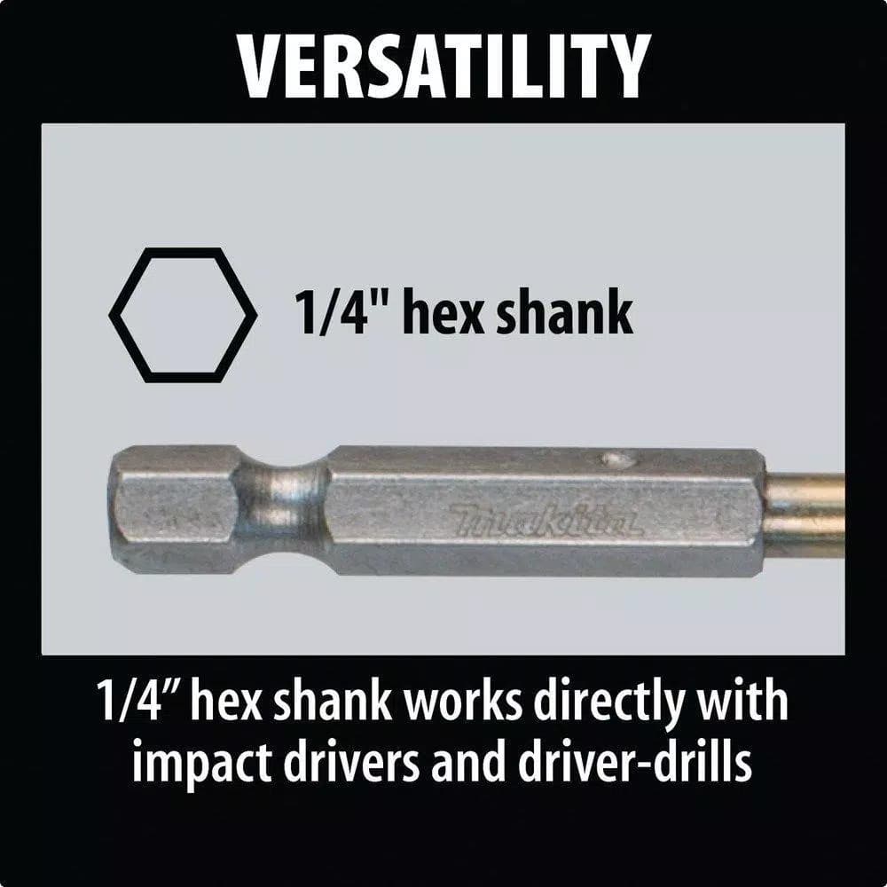 Makita 1/8 in. Titanium Coated HSS Twist Drill Bit with 1/4 in. Hex Shank