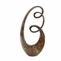 LITTON LANE 31 in. x 15 in. Abstract Polystone Sculpture with Brown Patina Finish thumbnail 1