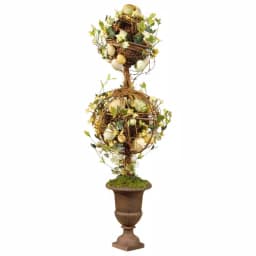 National Tree Company 33 in. Topiary Easter Tree with Woven Wood Vines, Flowers, and Pastel Eggs in Decorative Urn thumbnail 1