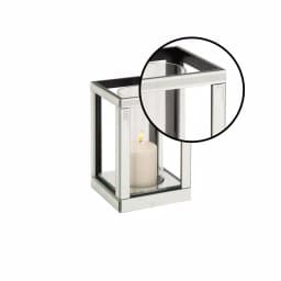 LITTON LANE 10 in. Silver Wood and Clear Glass Candle Holder, Modern Glam Candlestick thumbnail 3