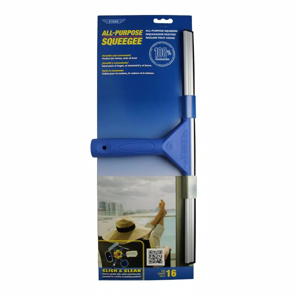Ettore 16 in. All-Purpose Squeegee with Aluminum Channel and Rubber Blade
