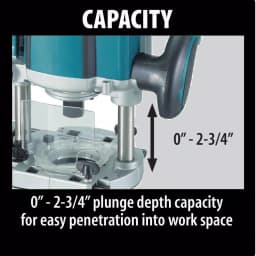 Makita RP1800 15-Amp 3-1/4 HP Corded Plunge Router, 22,000 RPM thumbnail 4