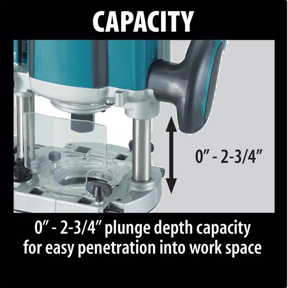 Makita RP1800 15-Amp 3-1/4 HP Corded Plunge Router, 22,000 RPM