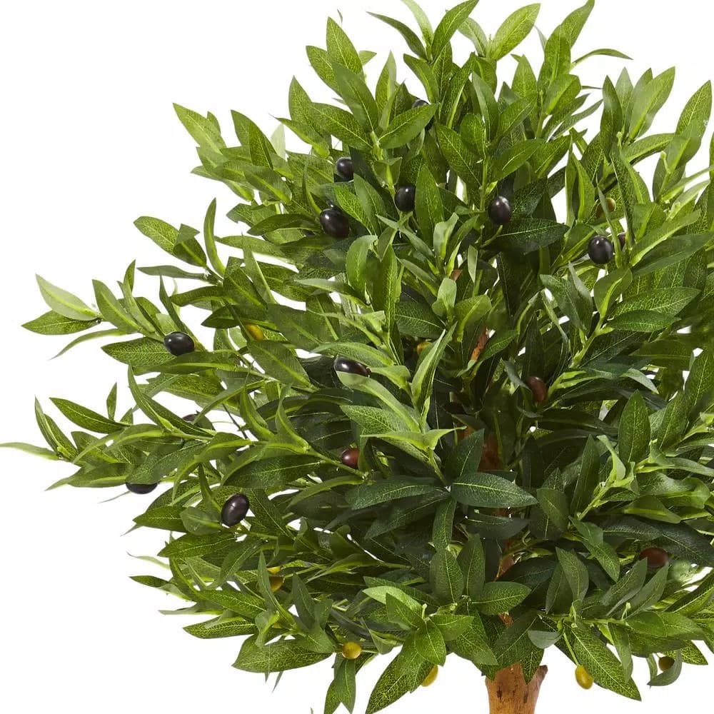 Nearly Natural 34 in. Artificial Olive Topiary Tree - UV Resistant Indoor/Outdoor Greenery