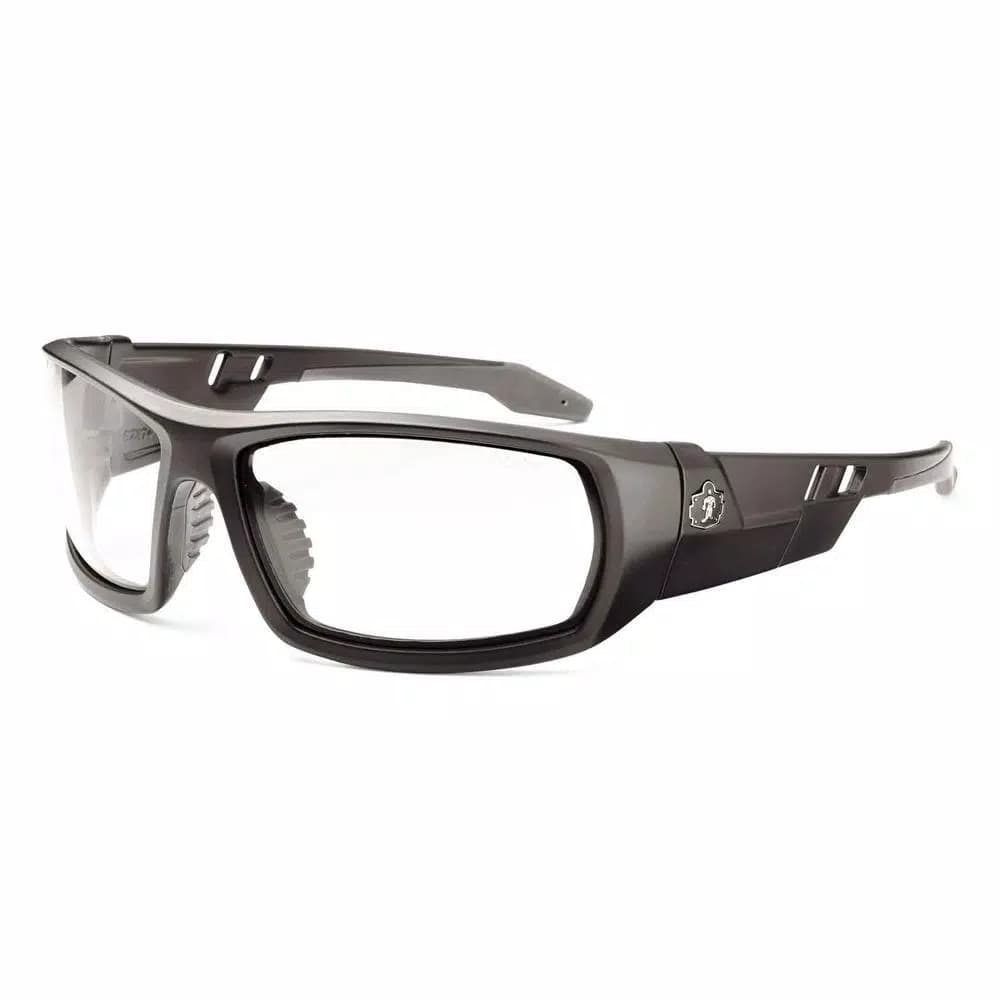 Ergodyne Skullerz Odin Matte Black Safety Glasses with Clear Scratch-Resistant Lenses