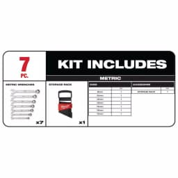 Milwaukee 7-Piece Metric Ratcheting Combination Wrench Set thumbnail 2