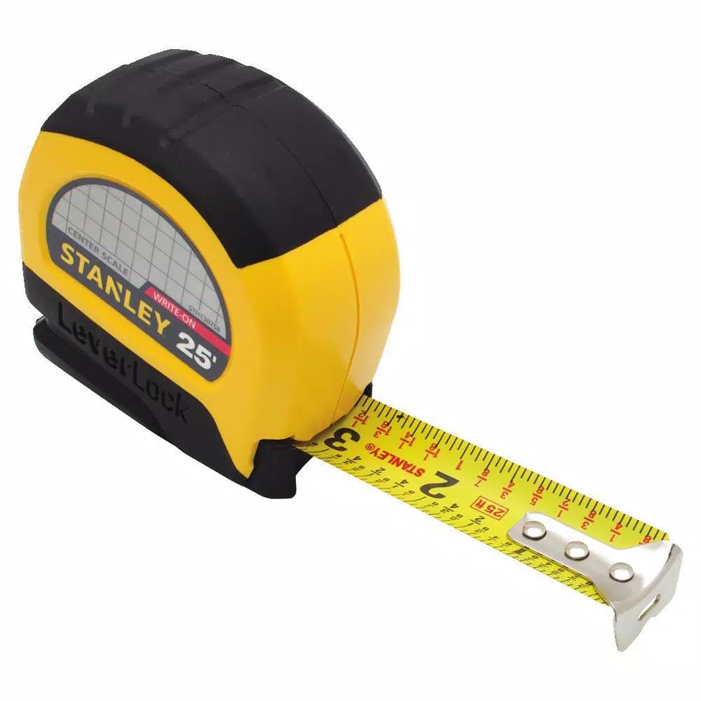 Stanley LeverLock 25 ft. x 1 in. Center Read Tape Measure