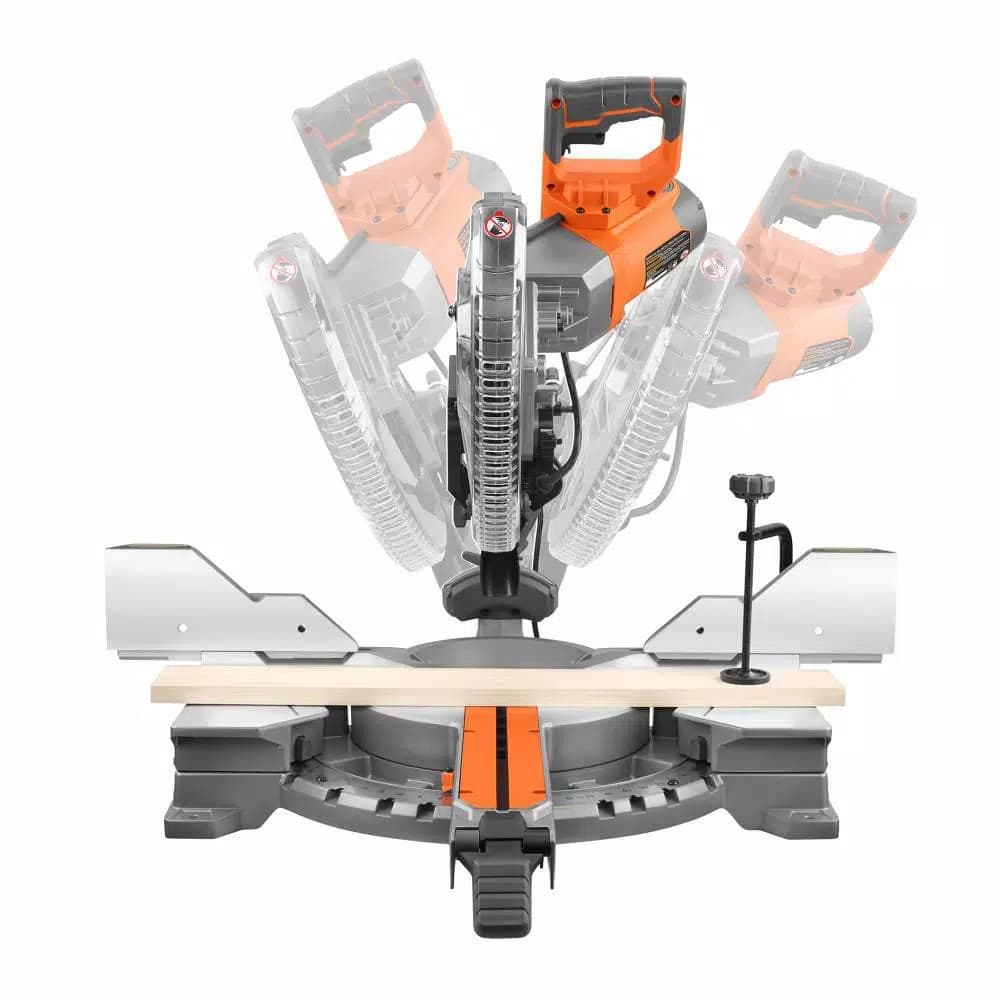 RIDGID 12 in. Dual Bevel Sliding Miter Saw, 15 Amp, 70° Miter Capacity