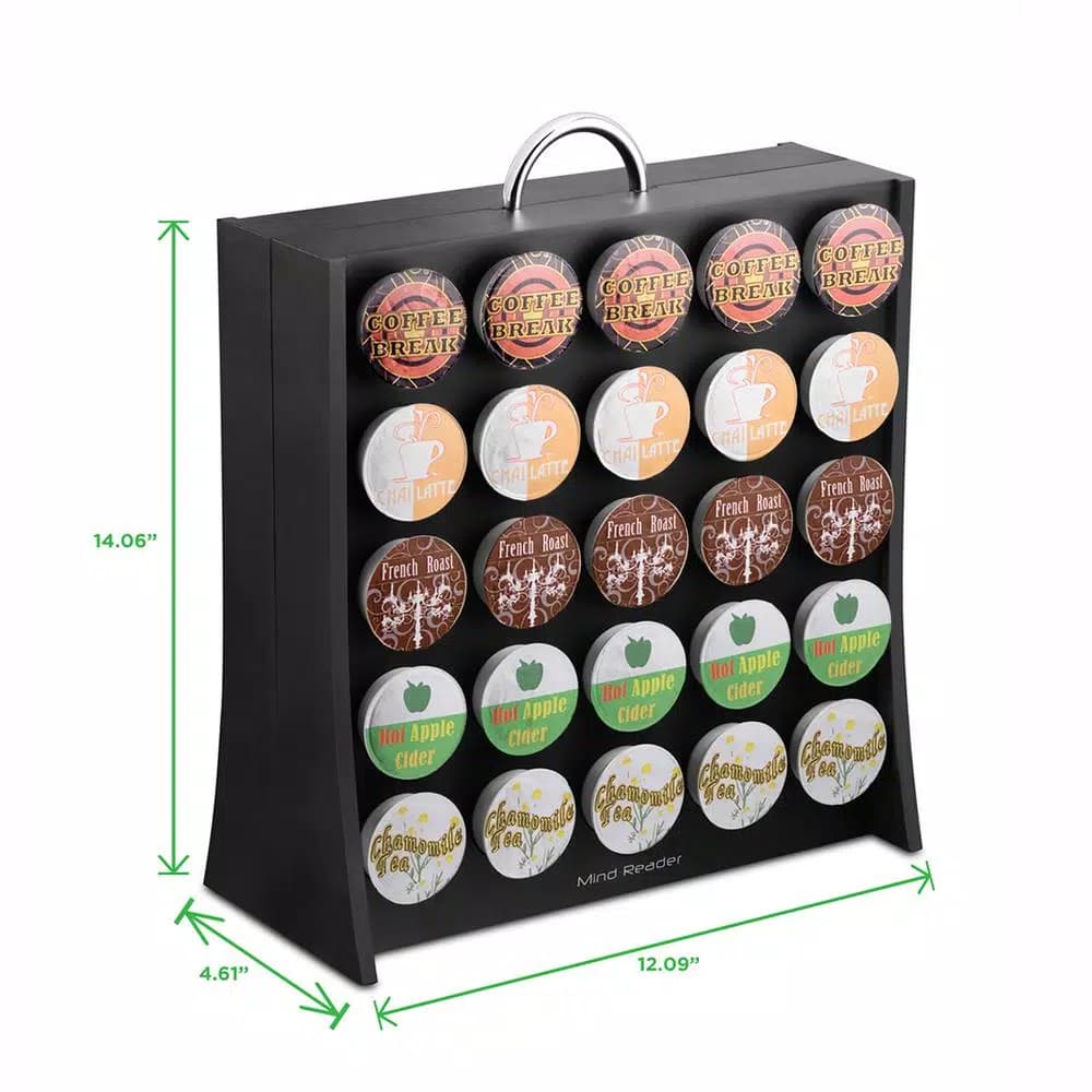 Mind Reader Wall 50-Capacity Black K-Cup Storage Rack for Keurig Coffee Makers