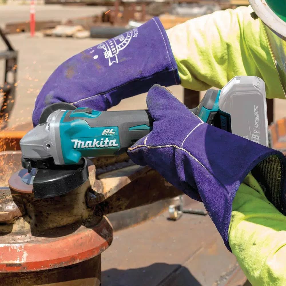 Makita 18V LXT Brushless Metal Cutting Combo Kit: Angle Grinder, Portable Band Saw, Metal Cutting Saw & 5.0 Ah Battery