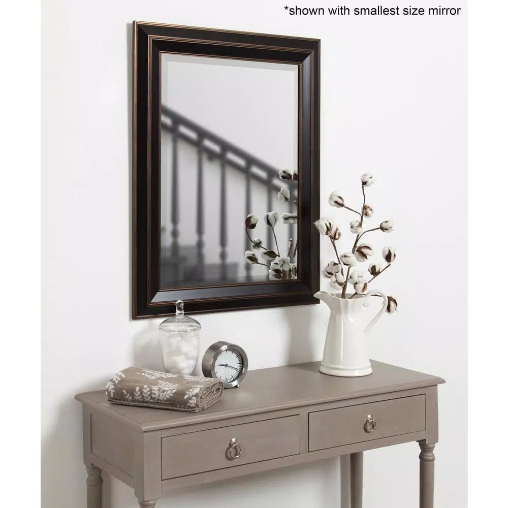 Kate and Laurel Whitley Large Rectangular Bronze Beveled Glass Contemporary Accent Mirror