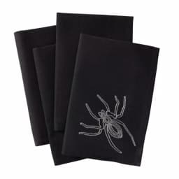 Xia Home Fashions Halloween Spider Web Embroidered Napkins, Black (Set of 4) thumbnail 4