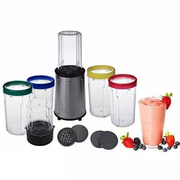 Ovente Flash Personal Blender, 240W Single Speed Compact Blender with 17-Piece Accessory Set