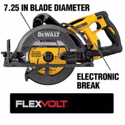 DEWALT 60V MAX FLEXVOLT 7-1/4 in. Brushless Wormdrive Style Circular Saw thumbnail 3