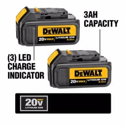 DEWALT 20V MAX 3.0 Ah Lithium-Ion Battery Pack, 2-Pack thumbnail 2