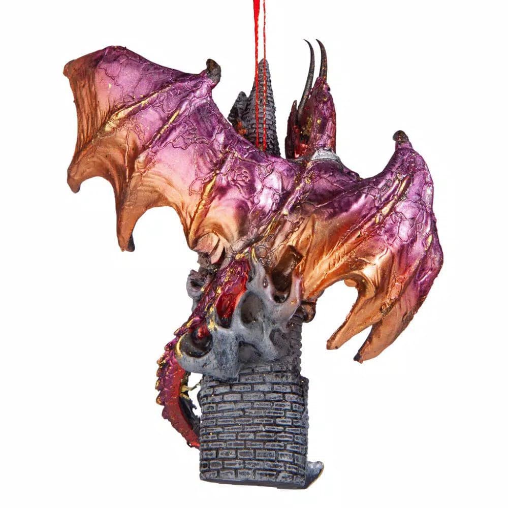 Design Toscano Zanzibar Gothic Dragon Holiday Ornament, 4.5 in. Hand-Painted Resin