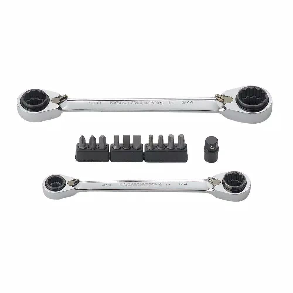 GearWrench 13-Piece Quad Box Ratcheting Wrench Set with 1/4 in. Drive Bit Pointer
