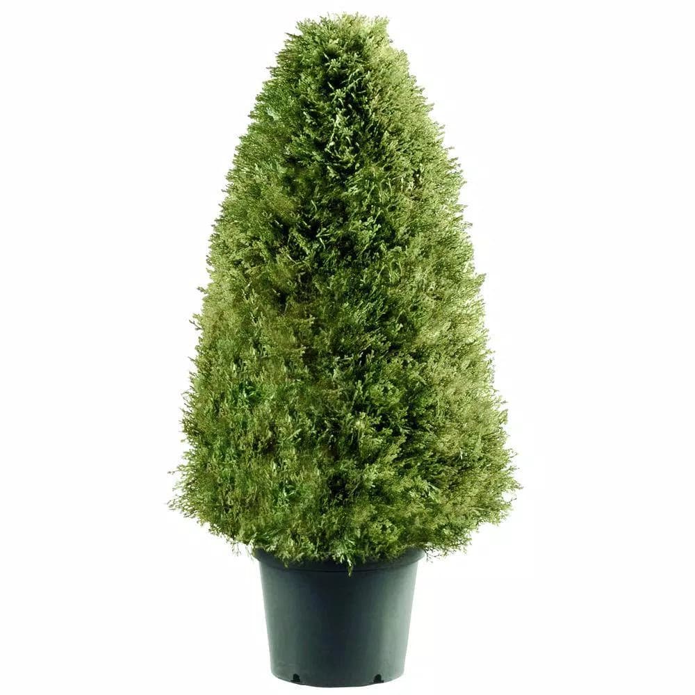 National Tree Company 36 in. Upright Juniper Artificial Evergreen Shrub in Green Round Growers Pot