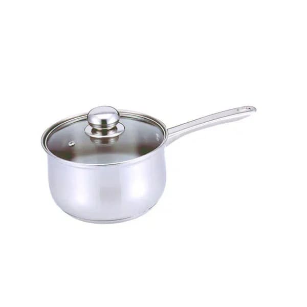 Culinary Edge Classic 1 qt. Stainless Steel Saucepan with Tempered Glass Lid