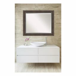 Amanti Art 33.5 in. W x 27.5 in. H Rustic Pine Framed Rectangular Bathroom Vanity Mirror thumbnail 5