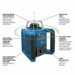 Bosch GRL300HVG 1000 ft. Self-Leveling Green Rotary Laser Level Kit thumbnail 2