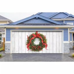 My Door Decor 7 ft. x 16 ft. Christmas Wreath Garage Door Banner Mural thumbnail 2